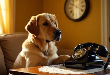 Dog talking on an phone 2